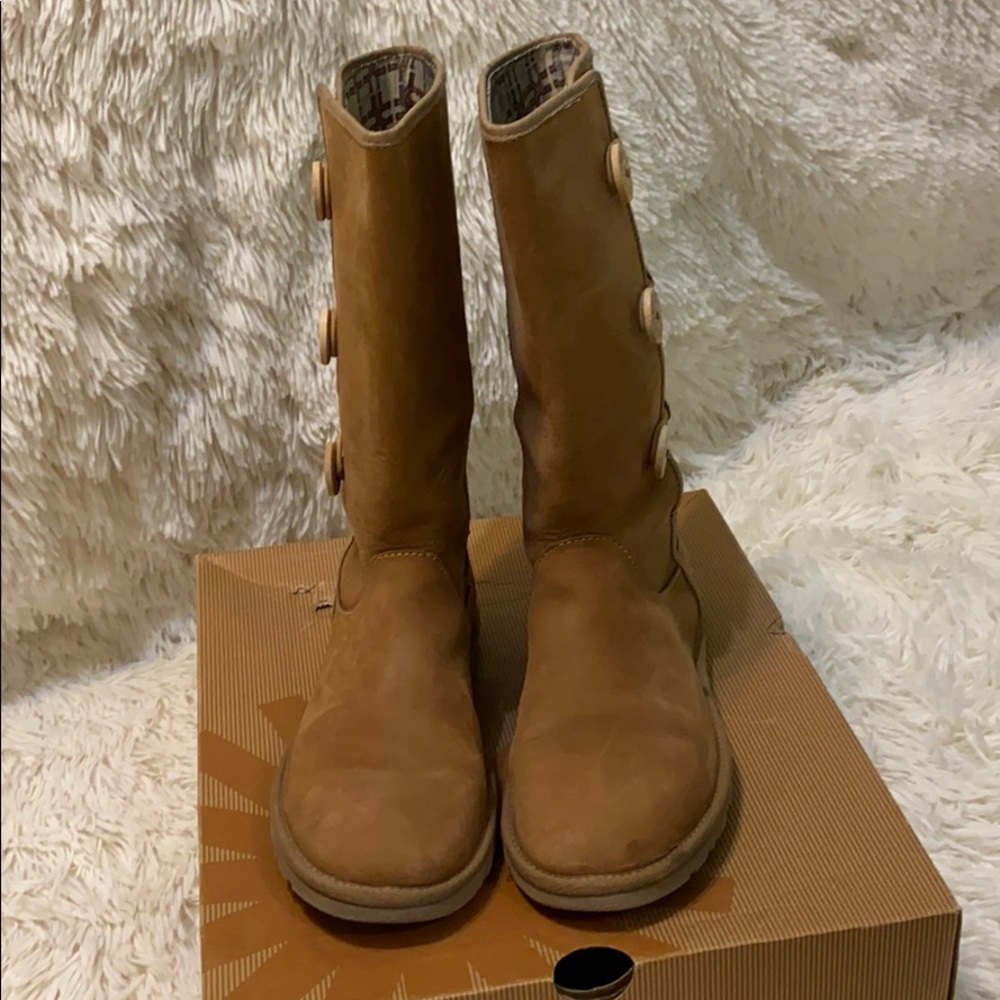 UGG W Annarosa Triple Button Suede Leather Boots